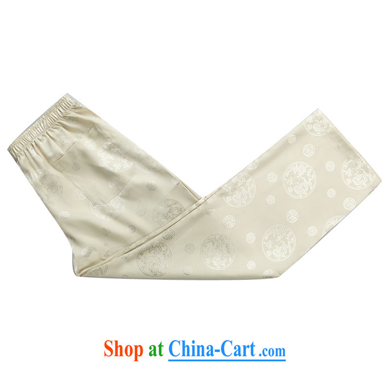 The chestnut mouse new, middle-aged and older Chinese summer wear long-sleeved T-shirt, shirt collar middle-aged men with short T-shirt Dad loaded male beige Kit XXXL, the chestnut mouse (JINLISHU), shopping on the Internet