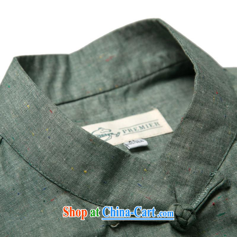 Internationally renowned 2015 China wind spring men's Chinese cotton Ma Sau San disk for China, for a solid color linen shirt improved Chinese Gray Movement (2XL), internationally renowned (CHIYU), shopping on the Internet