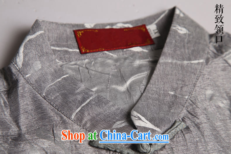 Internationally renowned men's 2014 summer New Tang with middle-aged men's short-sleeved cotton the Tang with loose breathable short-sleeved T-shirt dark gray large (175) picture, price, brand platters! Elections are good character, the national distribution, so why buy now enjoy more preferential! Health