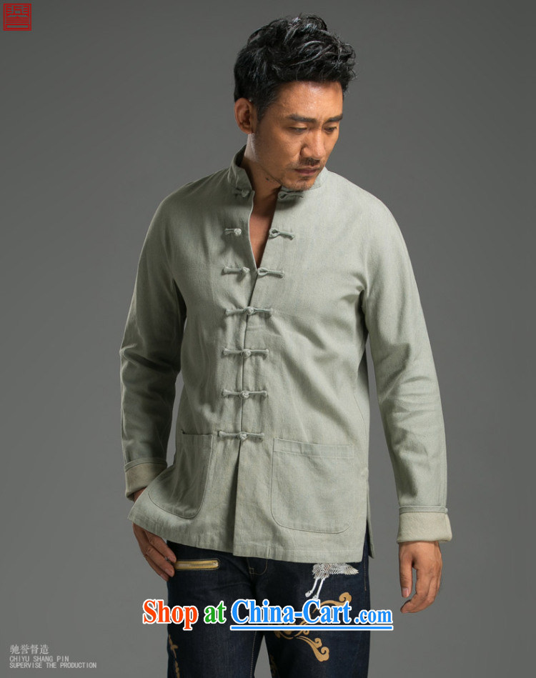 Internationally renowned Chinese style retro denim Chinese men's long-sleeved Chinese, for the charge-back casual style dress in green L pictures, price, brand platters! Elections are good character, the national distribution, so why buy now enjoy more preferential! Health