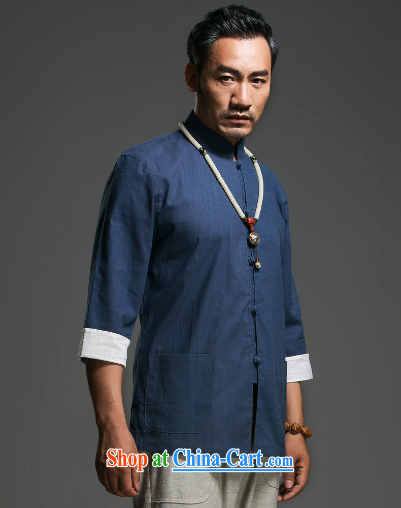 Internationally renowned middle-aged and older men's Chinese cotton-buckle, 7 for the cuff Chinese shirt traditional Han Chinese clothing men's clothing Chinese clothing, sky (185) picture, price, brand platters! Elections are good character, the national distribution, so why buy now enjoy more preferential! Health