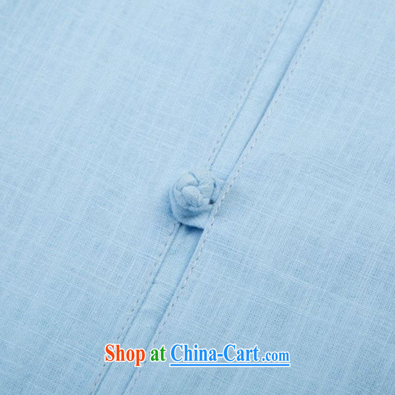 Internationally renowned middle-aged and older men's Chinese cotton-buckle, 7 for the cuff Chinese shirt traditional Han Chinese clothing men's clothing Chinese clothing, sky (185) and internationally renowned (CHIYU), online shopping