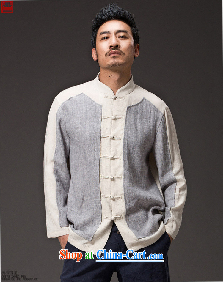 Internationally renowned Chinese wind gown men's linen shirt long-sleeved cultivating Chinese men's Spring and Autumn and shirt-tie men's T-shirt dark gray large (XL) pictures, price, brand platters! Elections are good character, the national distribution, so why buy now enjoy more preferential! Health