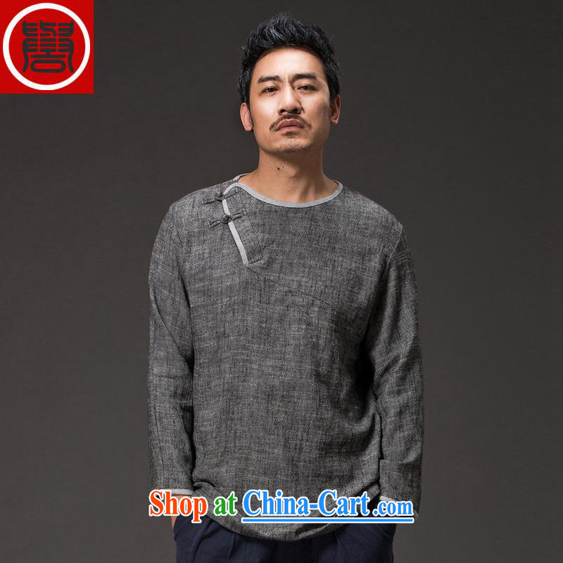 Internationally renowned Chinese wind spring men's cotton the Chinese long-sleeved improved Han-serving Nepal loose swashplate wear clothing in light gray (L), internationally renowned (CHIYU), shopping on the Internet