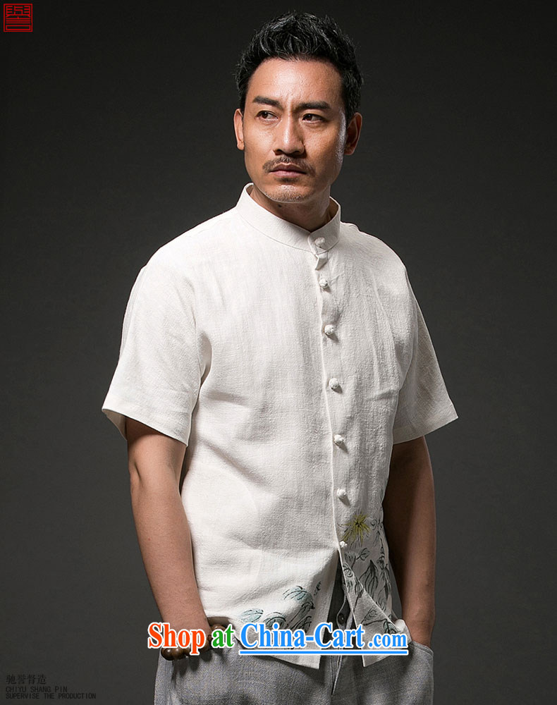 Internationally renowned Chinese men and casual printed cloth linen short-sleeve shirt China wind and the cotton summer shirt men's white XXXL pictures, price, brand platters! Elections are good character, the national distribution, so why buy now enjoy more preferential! Health