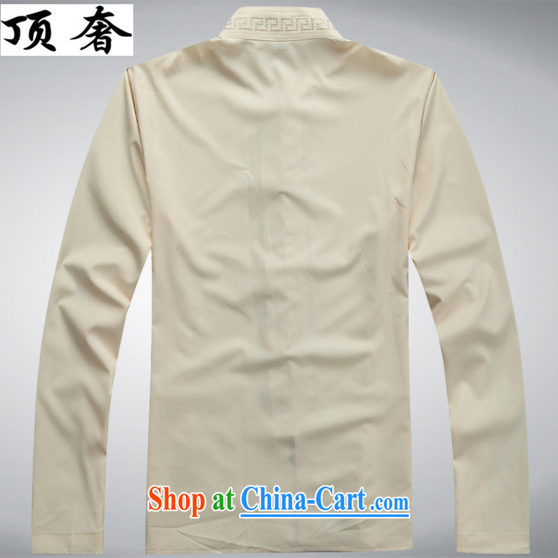 Top Luxury autumn new Chinese men's T-shirt men and older persons in the service of the China wind men's long-sleeved Kit exercise clothing father with a life dress beige Kit 43/190, and the top luxury, shopping on the Internet