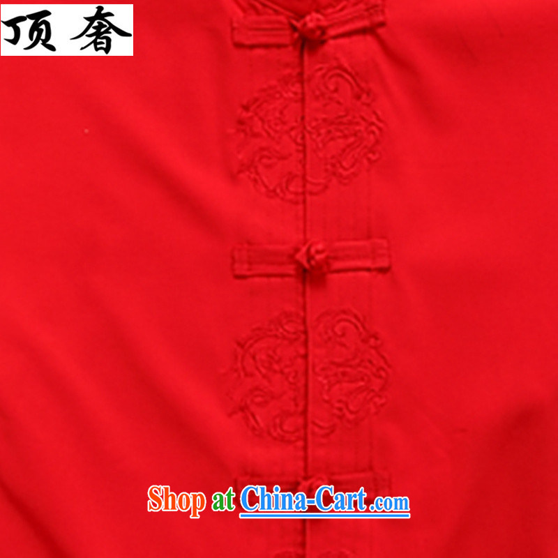 Top Luxury summer new Chinese men's long-sleeved T-shirt men and older persons in Han-Chinese wind men's long-sleeved cuff kit clothes with his father Han-red 43/190, and with the top luxury, and, on-line shopping