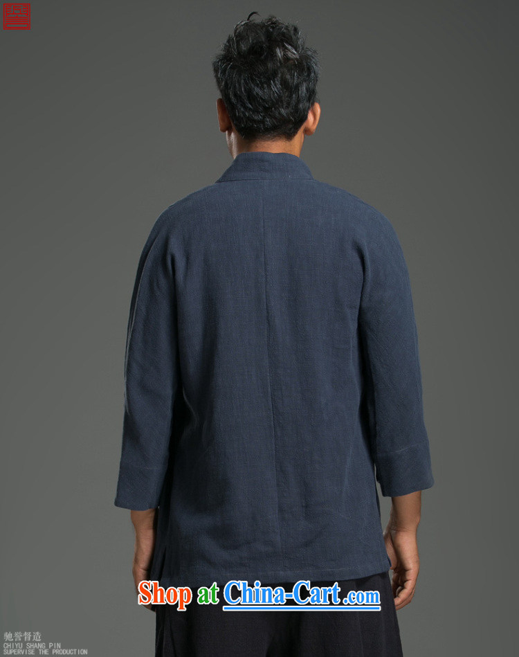 Internationally renowned Chinese wind men's casual linen V collar 7 cuffs, served men's Chinese jacket Chinese Tea Service Nepal clothing personalized clothing blue are code pictures, price, brand platters! Elections are good character, the national distribution, so why buy now enjoy more preferential! Health
