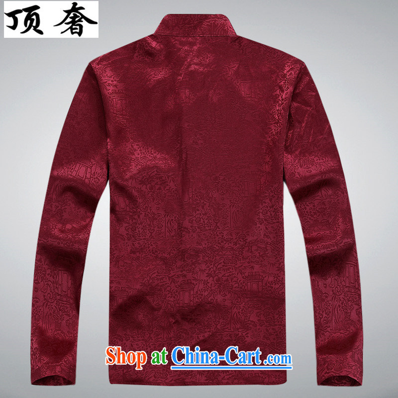 Top Luxury Spring and Autumn 2015 new long-sleeved Tang is set up for the service the charge-back relaxed version China wind older Kit Tai Chi Tang on the collar shirt Red Kit 43/190, and the top luxury, shopping on the Internet