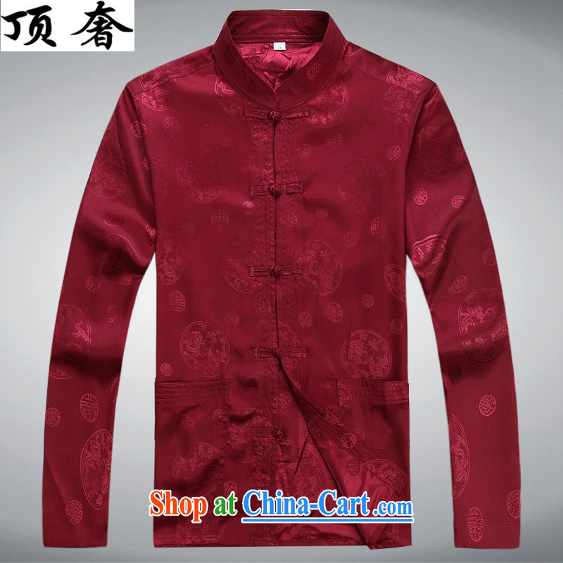Top Luxury Spring and Autumn 2015, men's Tang is set loose version, for the charge-back red thin, served the Life dress, older Tang package red package XXXL/190, the top luxury, shopping on the Internet