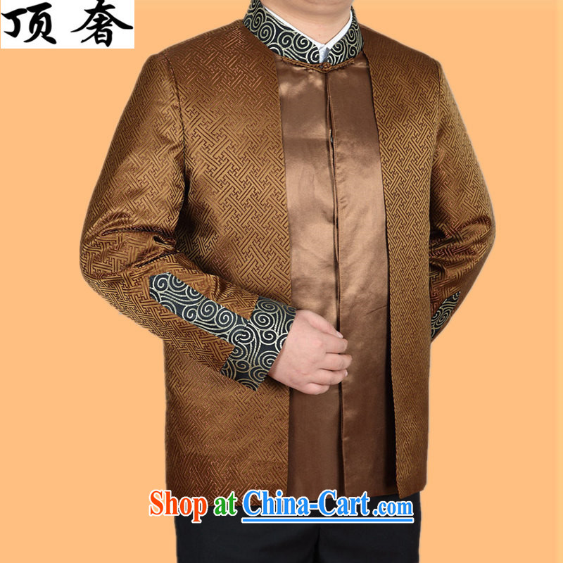 The top luxury silk Chinese Spring 2015 new, jacket for men's Chinese long-sleeved Chinese wind men's jackets Chinese Dress Casual Chinese T-shirt Gold T-shirt XXXL/190 and the top luxury, shopping on the Internet