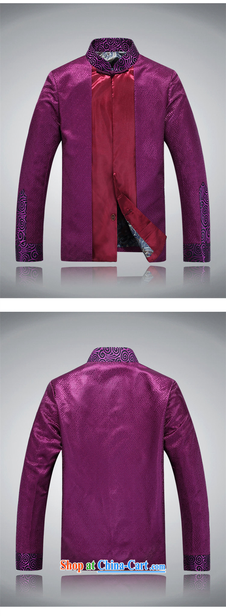 Top Luxury silk Chinese Spring 2015 improved the collar jacket men's Chinese long-sleeved Chinese wind men's jackets Chinese Dress Casual Chinese T-shirt purple shirt XXXL/190 pictures, price, brand platters! Elections are good character, the national distribution, so why buy now enjoy more preferential! Health