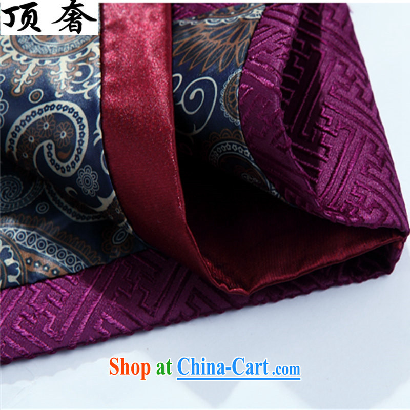Top Luxury silk Chinese Spring 2015 improved the collar jacket men's Chinese long-sleeved Chinese wind men's jackets Chinese Dress Casual Chinese T-shirt purple shirt XXXL/190 and the top luxury, shopping on the Internet