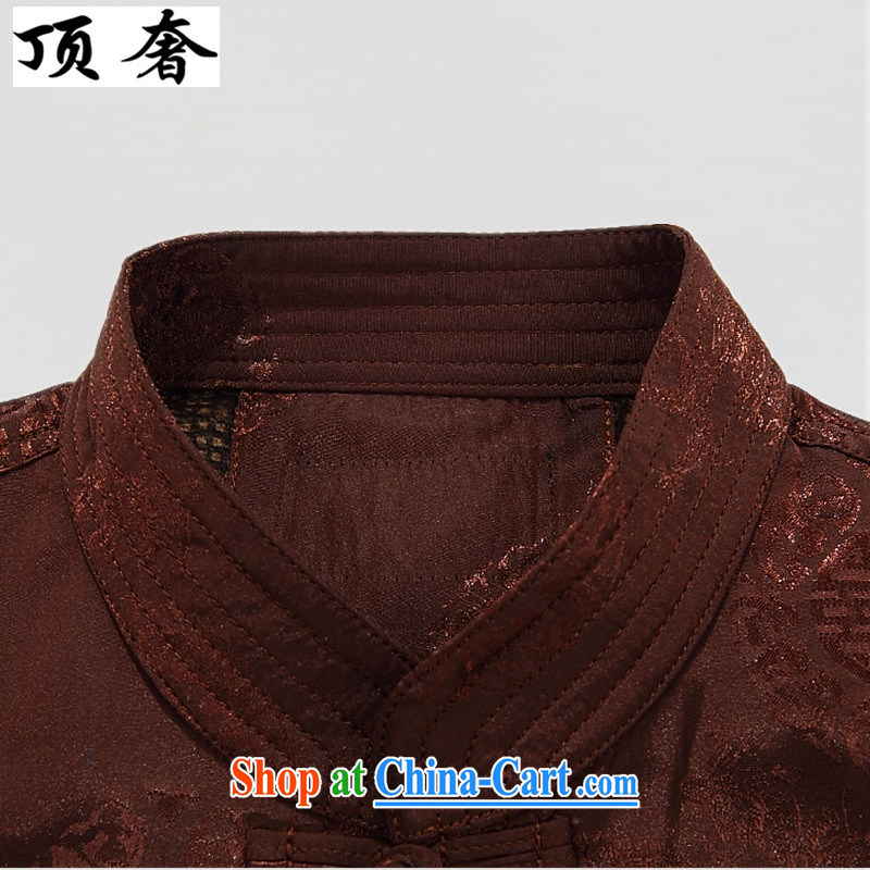 Top Luxury men's jackets fall in with older people Chinese men's long-sleeved birthday life Chinese Dress elderly jacket loose men Chinese T-shirt red jacket and coffee-colored, XXXL/190, with the top luxury, shopping on the Internet