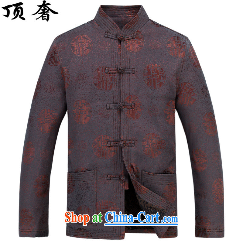Top Luxury autumn and winter, male Tang jackets, for the charge-back Tang replacing T-shirt Dad replace the lint-free cloth thick Tang fitted jacket red, older men, served and coffee-colored package XXXL/190, with the top luxury, shopping on the Internet