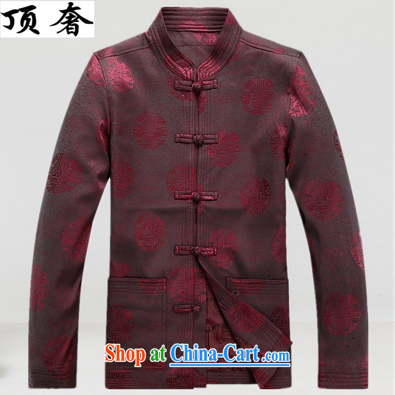 The extravagance, older men's long-sleeved tang on the charge of ethnic clothing leisure improved relaxed Han-man Tang replace jacket autumn and winter, and receive the Life dress red, Tang replace XXXL_190