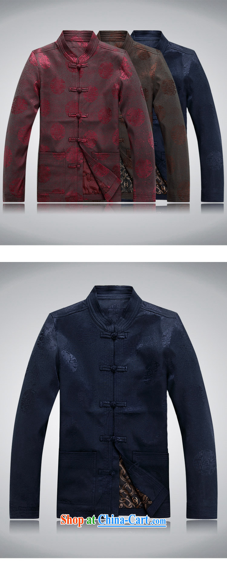 Top Luxury 2015 new Chinese, for men with short spring jacket long-sleeved T-shirt birthday congratulations service blue men Han-jacket men's father red, Tang replace XXXL/190 pictures, price, brand platters! Elections are good character, the national distribution, so why buy now enjoy more preferential! Health