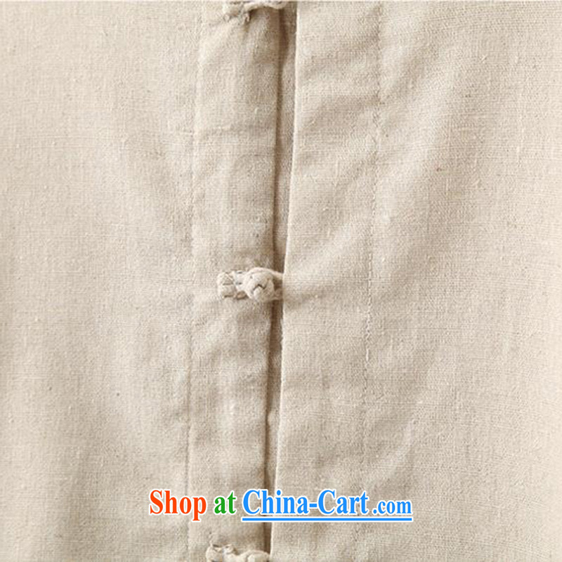 Spring and Autumn 2015, men's linen shirt, the withholding of the wave, men's shirts to the beige 3XL (recommended weight 140-160, Dan Jie Shi (DAN JIE SHI), online shopping