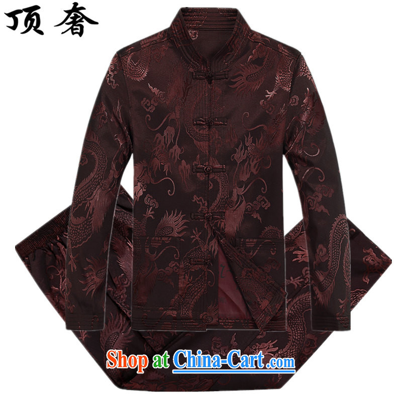 Top Luxury autumn and winter, and Tang is set up for the charge-back men's jackets T-shirt Dad load the older Chinese jacket Chinese blue Han-coffee-colored package XXXL_190