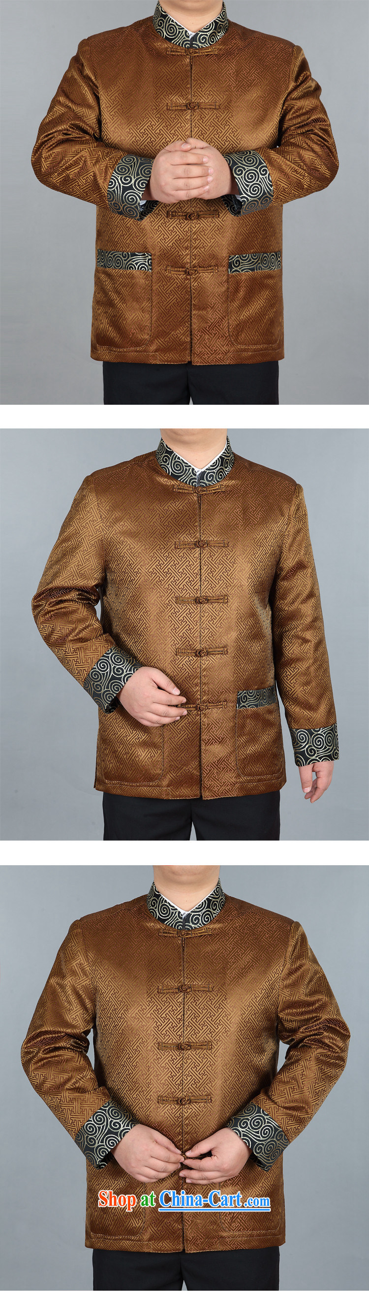 The people more than the old Beijing Chinese Winter, men Han-Long-Sleeve Tang jackets thick Chinese men's thick cotton clothing China wind dress retro jacket gold XXXL pictures, price, brand platters! Elections are good character, the national distribution, so why buy now enjoy more preferential! Health