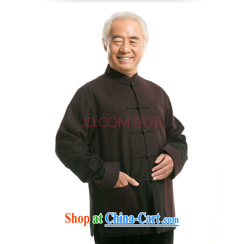 Stakeholders line cloud autumn and winter, new products, old men national improved father grandfather Tang on the spell-color T-shirt DY 0735 deep red L, stakeholders line cloud (YouThinking), and, on-line shopping