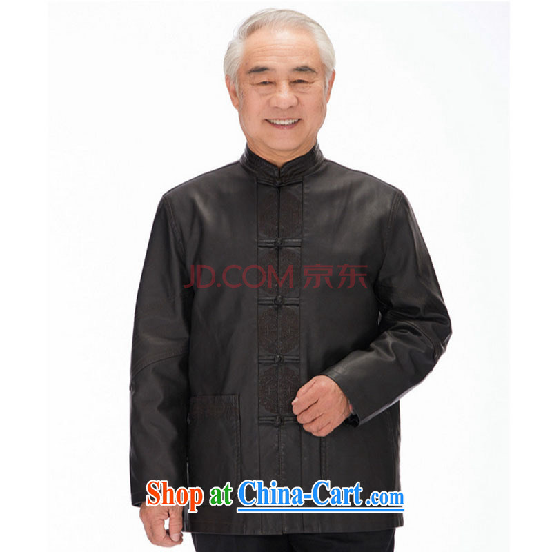 Stakeholders line cloud men Tang jackets long-sleeved PU washable leather Tang with national costumes and casual shirt DYD - 818 brown L stakeholders, the cloud (YouThinking), and, on-line shopping
