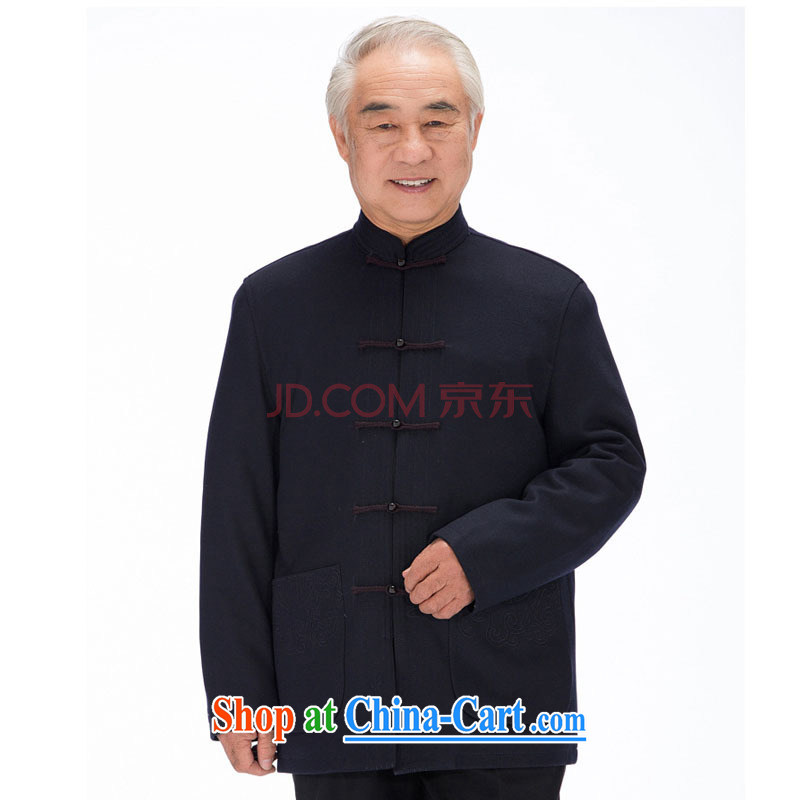 At stake line gross cloud in what older men Tang with Chinese winter coat thick, lined with retro upscale embroidery DYD - 14,017 dark blue M, Cheong Wa Dae Yu (QINGYU), and, on-line shopping