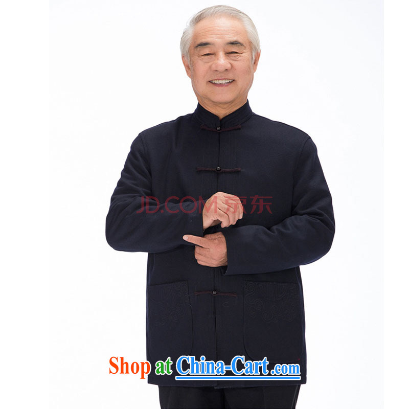 At stake line gross cloud in what older men Tang with Chinese winter coat thick, lined with retro upscale embroidery DYD - 14,017 dark blue M, Cheong Wa Dae Yu (QINGYU), and, on-line shopping