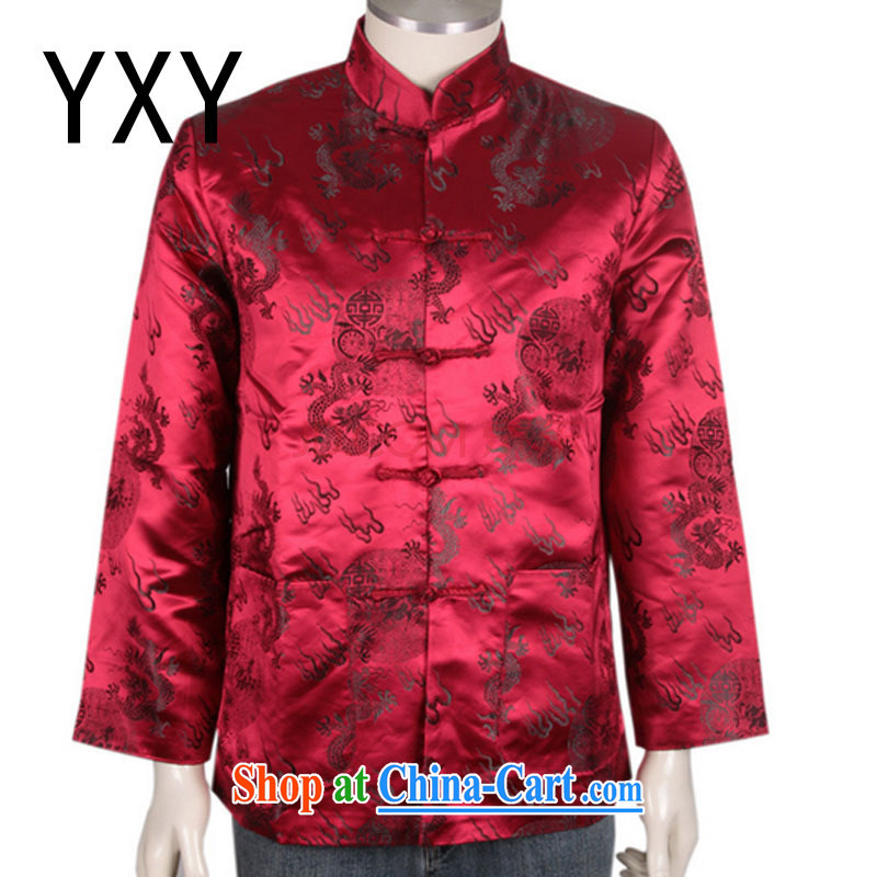 The stakeholders in the Cloud older style Tang fitted T-shirt men's winter Chinese cotton jacket, serving DY 0708 red L