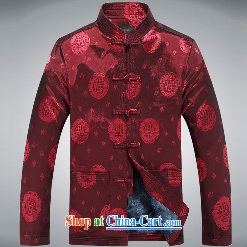 Stakeholders line cloud Chinese men's long-sleeved, older Chinese Han-happy father well field jacket DY 05 deep red M stakeholders, the cloud (YouThinking), and, on-line shopping