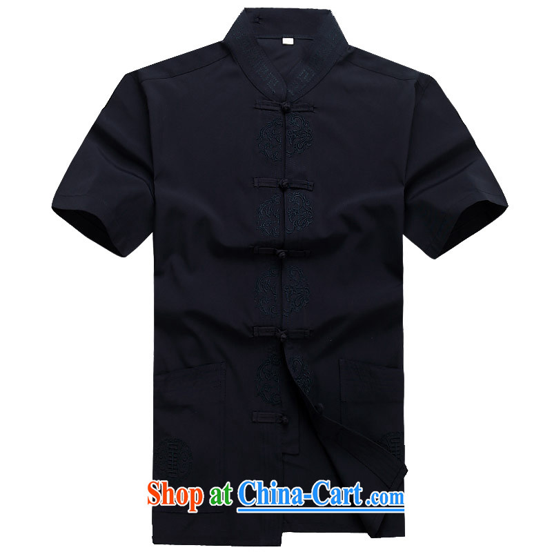 Europe's new summer, summer, and Chinese shirt China wind shirt short-sleeved, collared T-shirt Blue Kit XXXL/190, Beijing (JOE OOH), shopping on the Internet