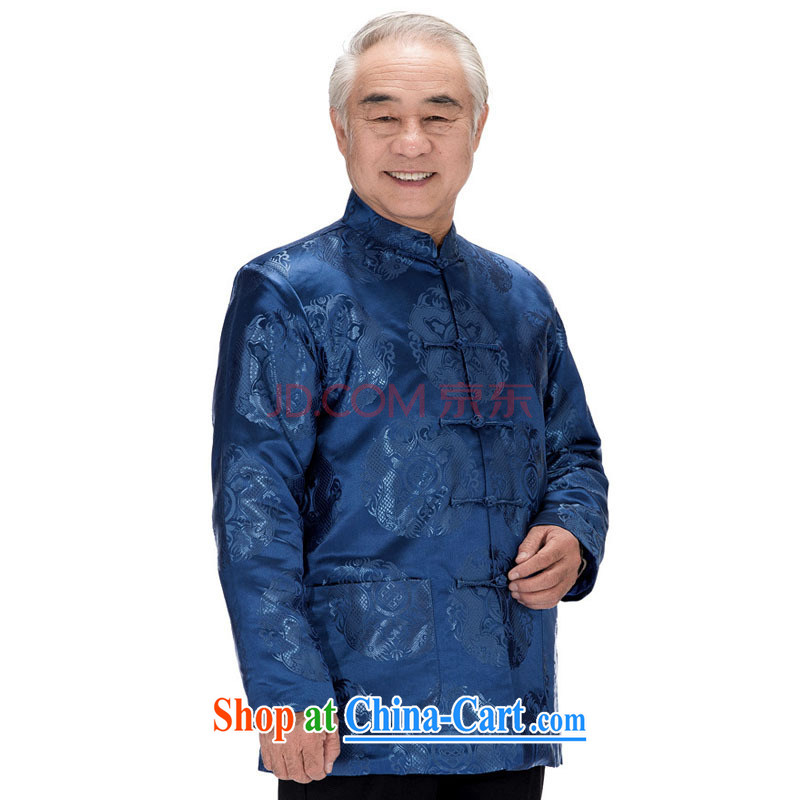 Stakeholders line cloud Tang with long-sleeved jacket Chinese double-lung ethnic replace the snap-cotton clothing, older men and jacket Autumn and Winter load DY 0758 blue L stakeholders, the cloud (YouThinking), and, on-line shopping