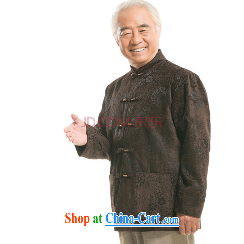 Stakeholders line cloud China wind men's round-hi jacket older leisure Chinese men's long-sleeved T-shirt DY 9823 brown M stakeholders, the cloud (YouThinking), and, on-line shopping