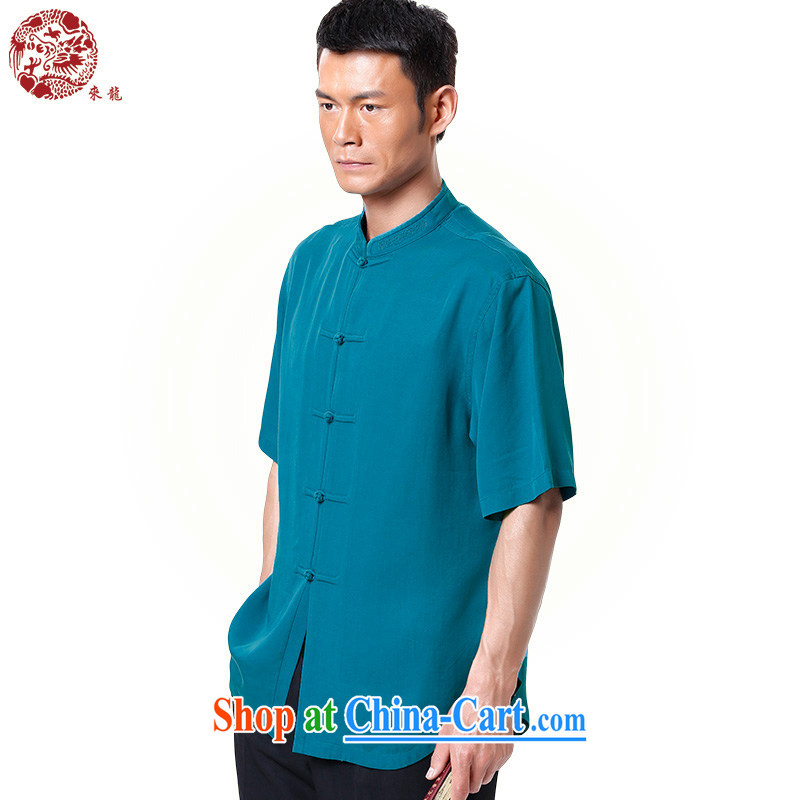 To Kowloon Chinese summer 2015 New China wind men's days, short-sleeved, shirt for 14,180 blue 48, light blue 52
