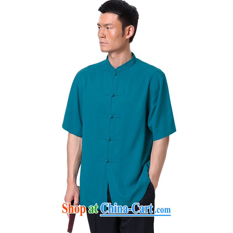 To Kowloon Tong on 2015 summer New China wind men's days, short-sleeved, shirt for 14,180 blue 48, blue 52, to lung, shopping on the Internet