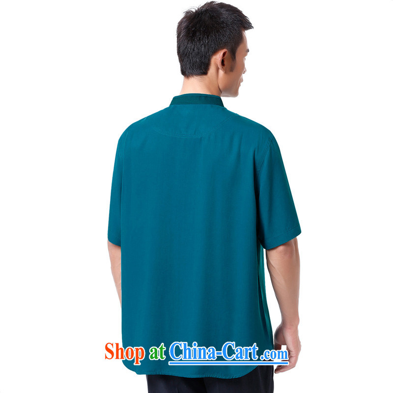 To Kowloon Tong on 2015 summer New China wind men's days, short-sleeved, shirt for 15,121 blue 46, blue 52, Kowloon, shopping on the Internet