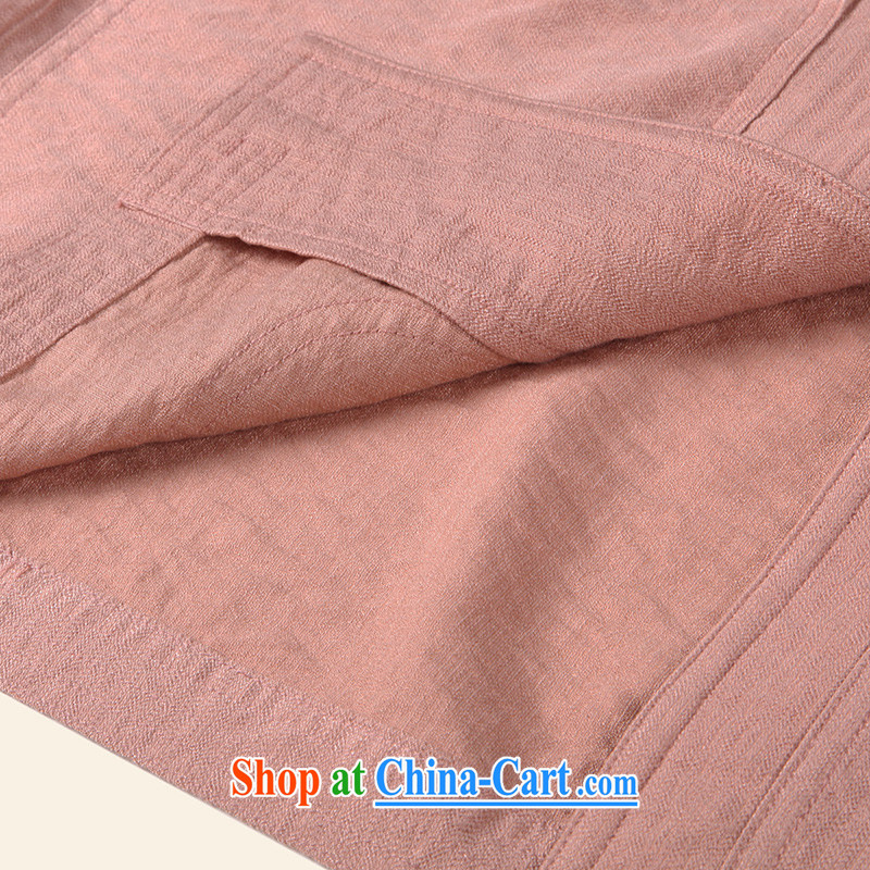 To Kowloon Tong on 2015 summer New China wind men fiber breathable, short-sleeved shirt 15,138 pink 48 code pink 52 to Kowloon, shopping on the Internet