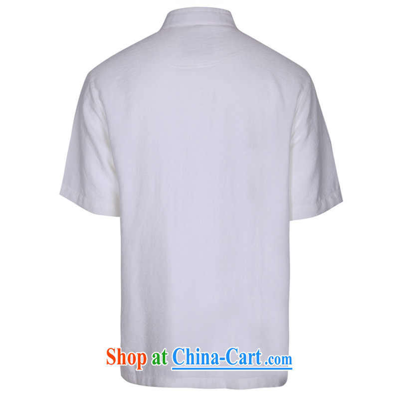 To Kowloon Tong on classic summer China wind fiber men's casual short-sleeved shirt 15,147 white 48, white 52 to Kowloon, shopping on the Internet