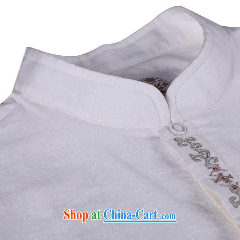 To Kowloon Tong on classic summer China wind fiber men's casual short-sleeved shirt 15,147 white 48, white 52 to Kowloon, shopping on the Internet