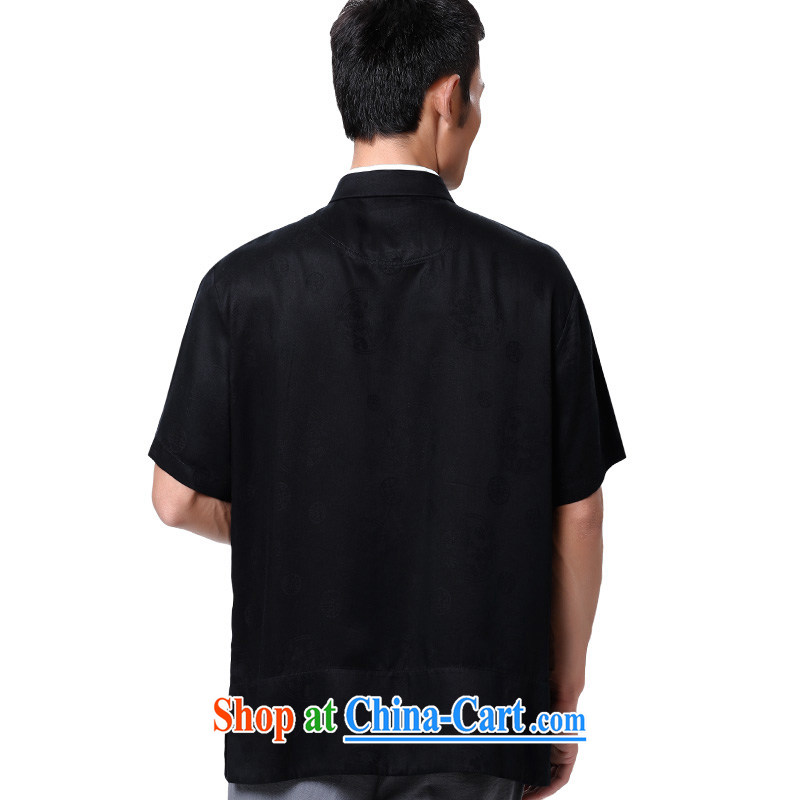 To Kowloon Tong on 2015 summer New China wind men's days, short-sleeved, shirt for 15,020 - 1 black 48, black 52, Kowloon, shopping on the Internet
