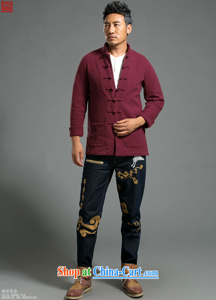 Internationally renowned spring 2015 China wind men's relaxed, style long-sleeved jacket XL improved Chinese men and hand-tie Chinese clothing traditional clothing black XXL pictures, price, brand platters! Elections are good character, the national distribution, so why buy now enjoy more preferential! Health