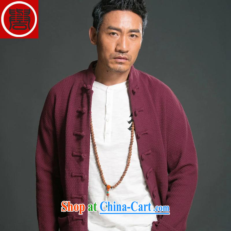 Internationally renowned spring 2015 China wind men's relaxed, style long-sleeved jacket XL improved Chinese men and hand-tie Chinese clothing traditional clothing black XXL, internationally renowned (CHIYU), online shopping