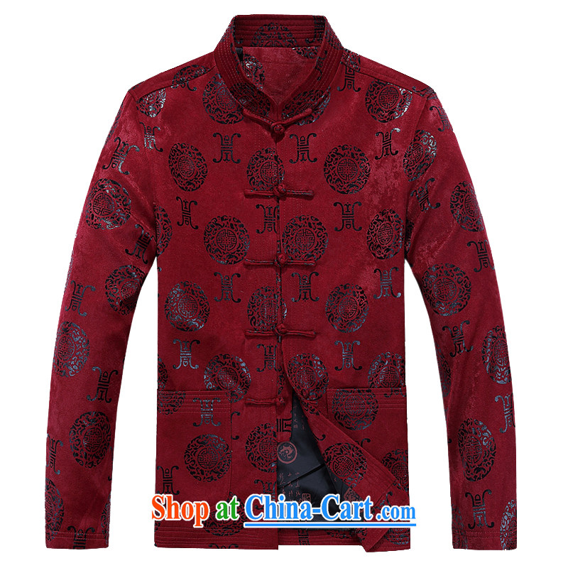 The chestnut Mouse middle-aged and older men's spring jackets, for Chinese middle-aged Chinese jacket leisure father replacing Tang mounted Uhlans on XXXL