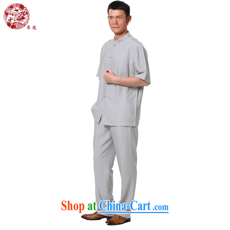 To Kowloon Tong on 2015 summer New China wind men short sleeve assembly 009 light gray 48, light gray 50 to Kowloon, shopping on the Internet