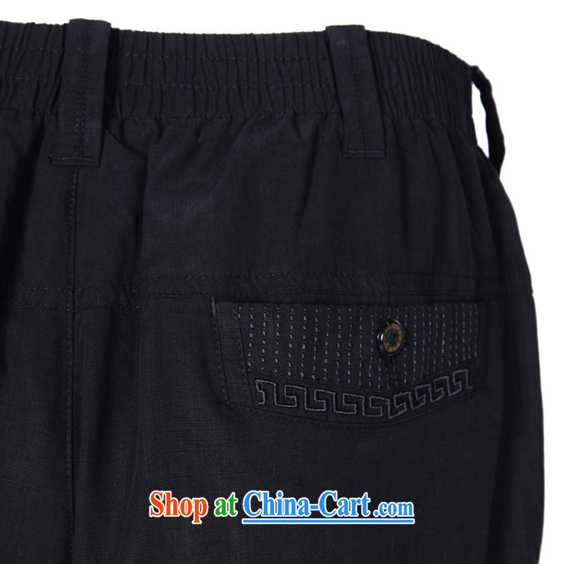 To Kowloon Tong on summer China wind men's cotton and TENCEL pant 14,159 black 48, black 52, to lung, shopping on the Internet