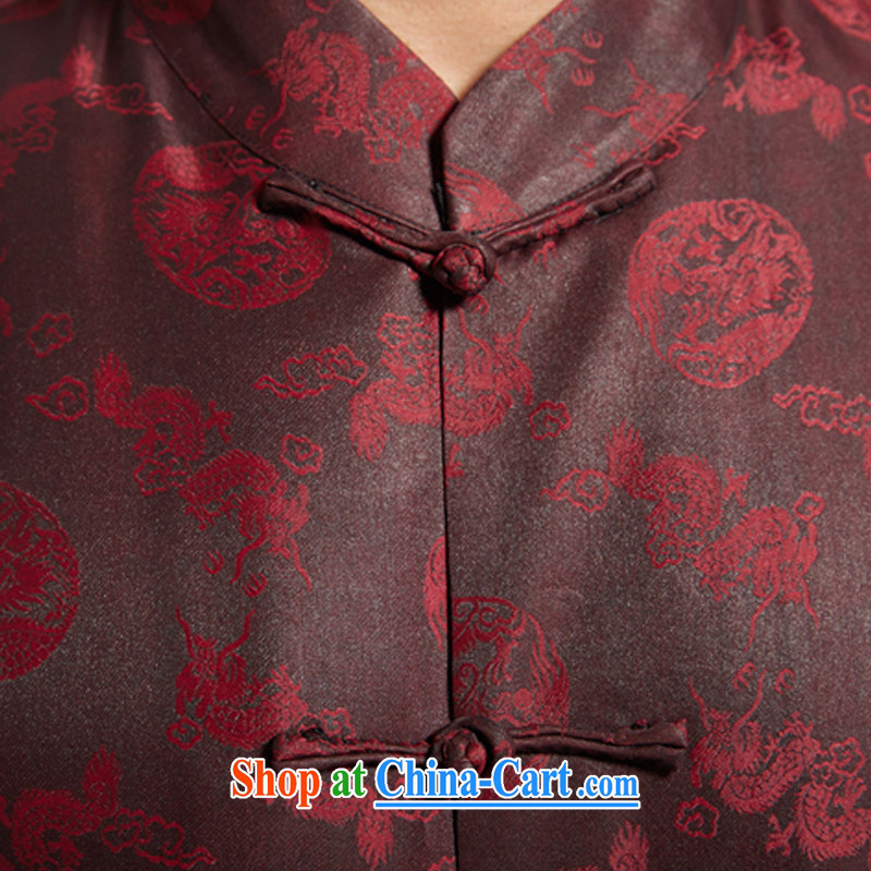 De-tong kai CD 2015 new Hong Kong cloud yarn short-sleeved Chinese men and elderly people in summer improved Han-T-shirt Chinese wind men's clothing Chinese clothing Hong Kong Kai dark 4 XL, de-tong, shopping on the Internet