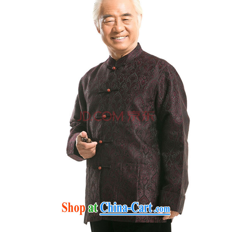 Stakeholders line cloud Chinese Tang with autumn and winter brocade coverlets long-sleeved T-shirt, older Chinese T-shirt, for Chinese DY 0727 deep red M stakeholders, the cloud (YouThinking), and, on-line shopping
