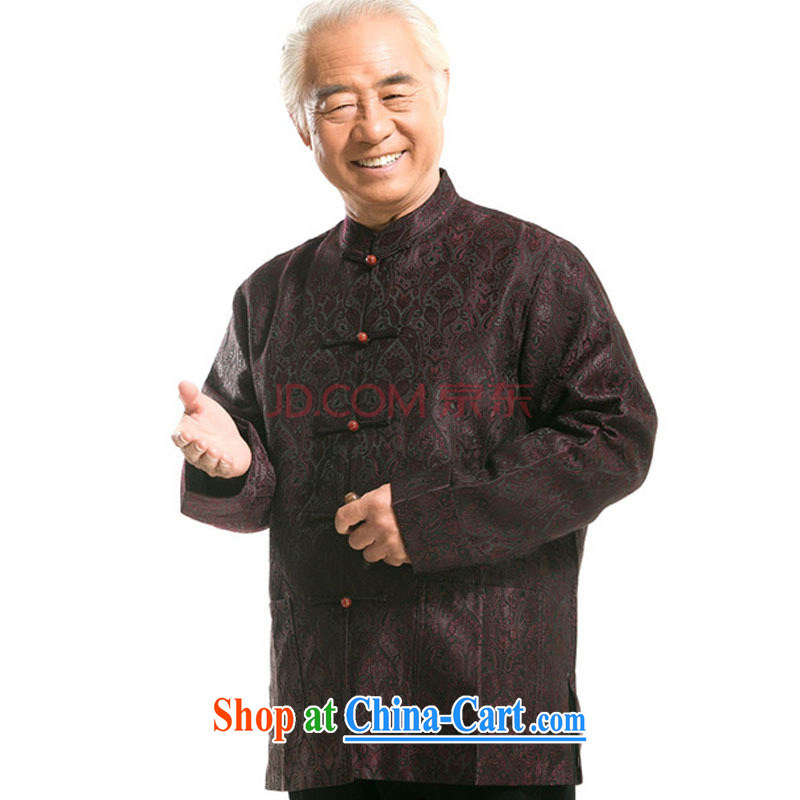 Stakeholders line cloud Chinese Tang with autumn and winter brocade coverlets long-sleeved T-shirt, older Chinese T-shirt, for Chinese DY 0727 deep red M stakeholders, the cloud (YouThinking), and, on-line shopping