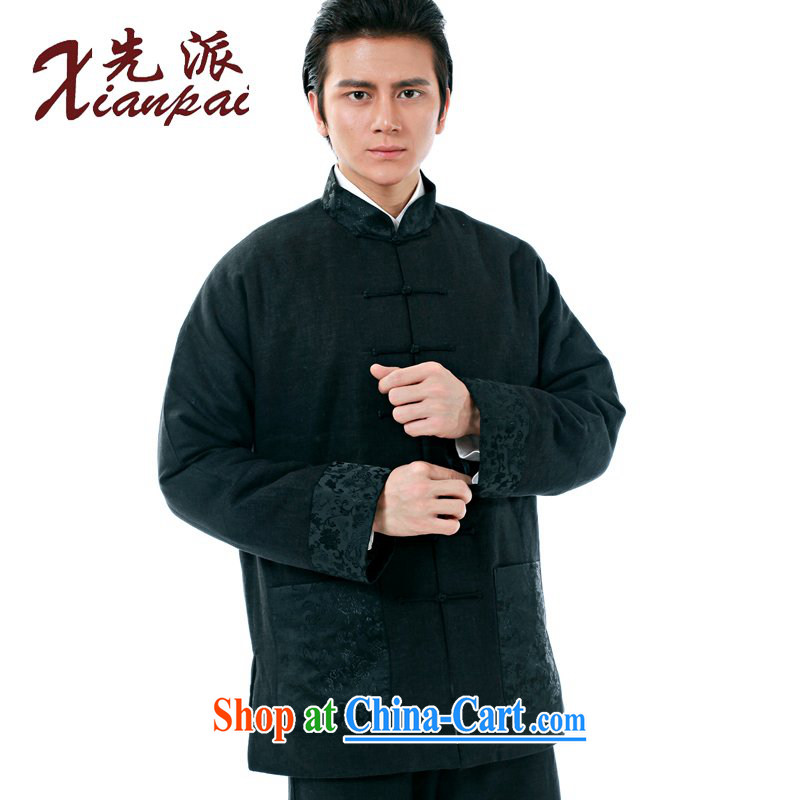 First winter New Products Chinese traditional double-cuff Chinese men's long-sleeved style Chinese wind father linen quilted coat, older thick parka brigades