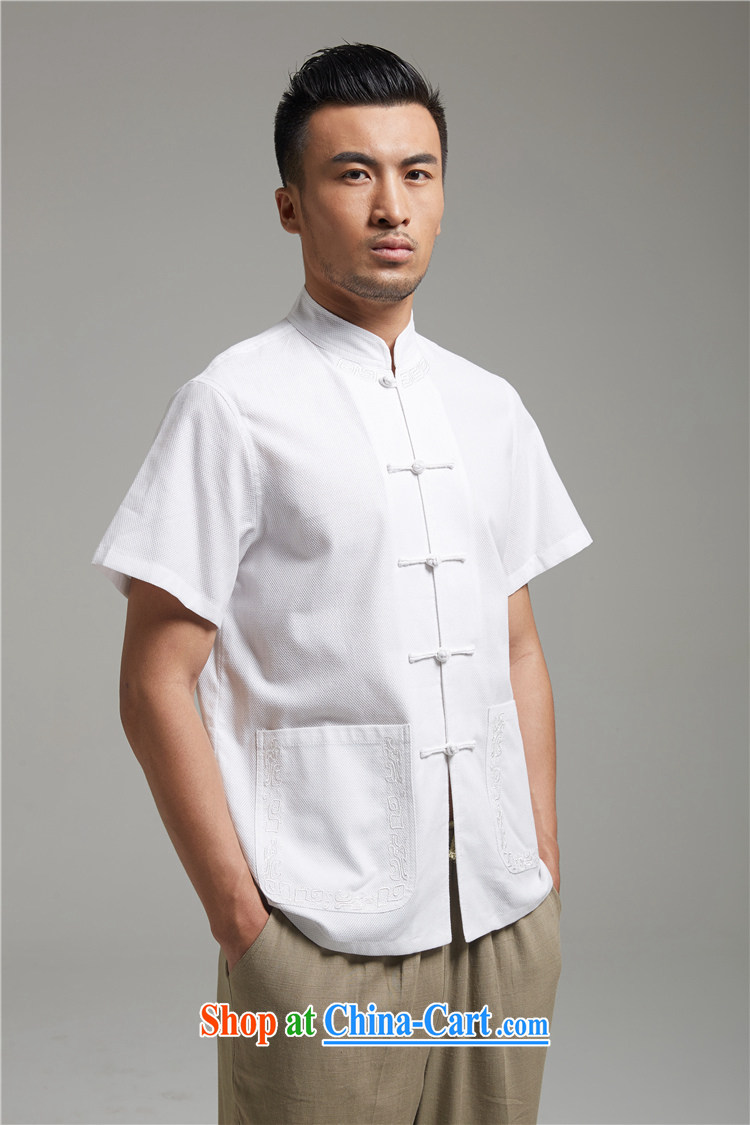 FZOG China wind Chinese men's summer-tie short-sleeved, Style from hot dad, comfortable T-shirt white XXXXL pictures, price, brand platters! Elections are good character, the national distribution, so why buy now enjoy more preferential! Health